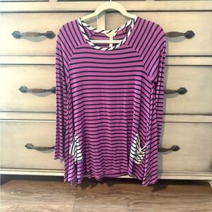 Matilda Jane Pinkish-Purple Striped Top -Sz. S